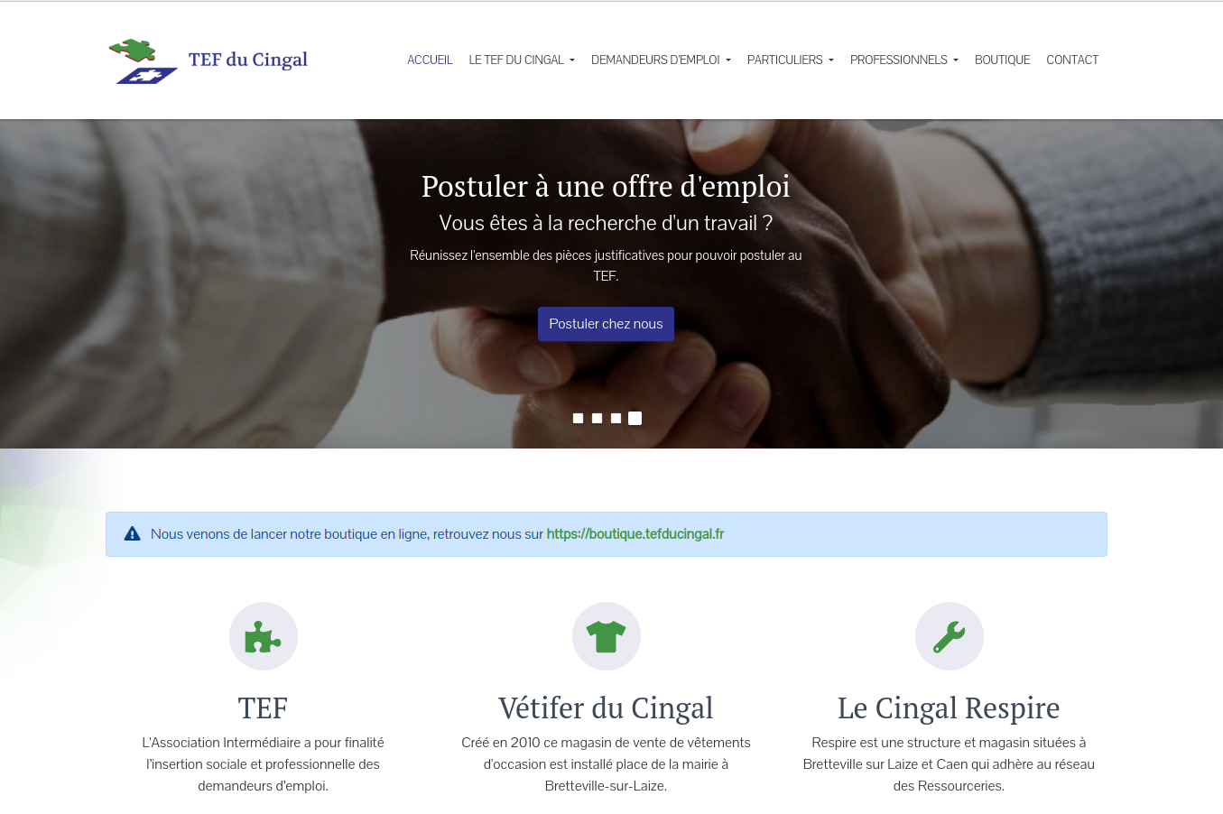 Site internet TEF du Cingal