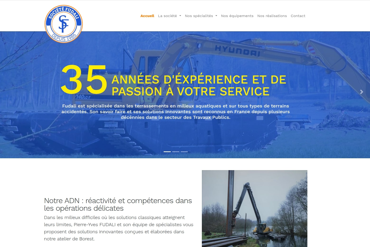 Site internet de la société Fudali