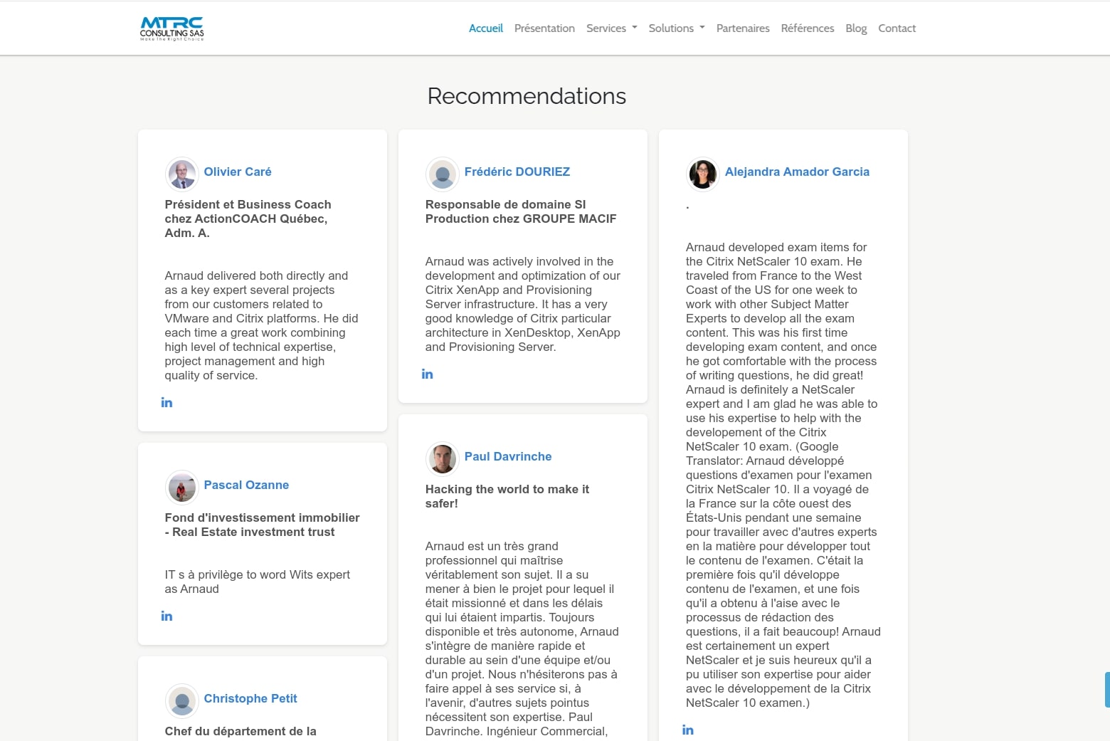 Récupération des recommendations LinkedIn